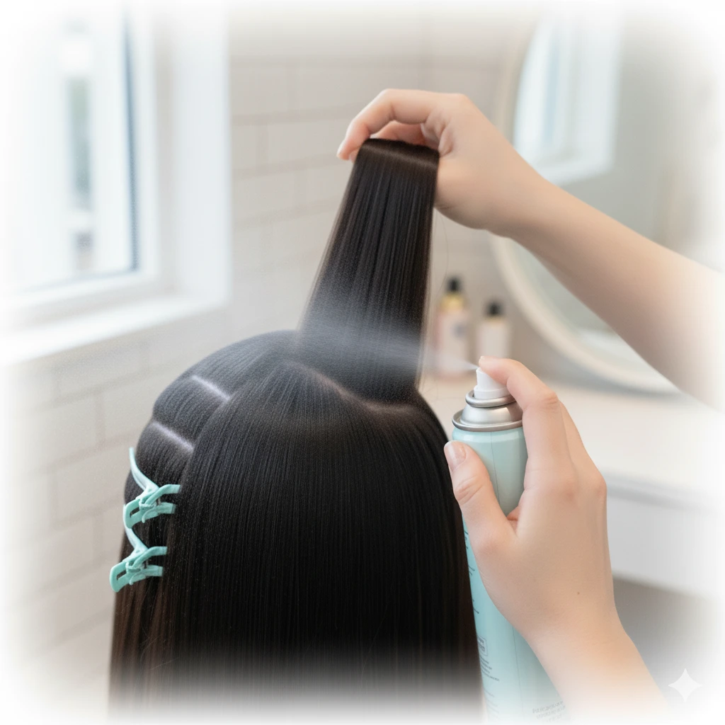 Set Each Section with Hairspray