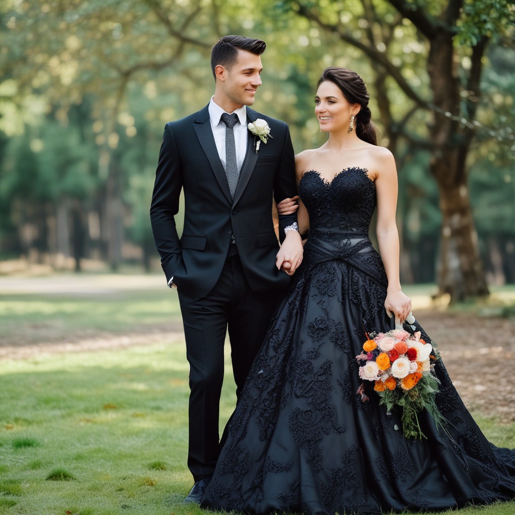 Dark-Colored Wedding Dress