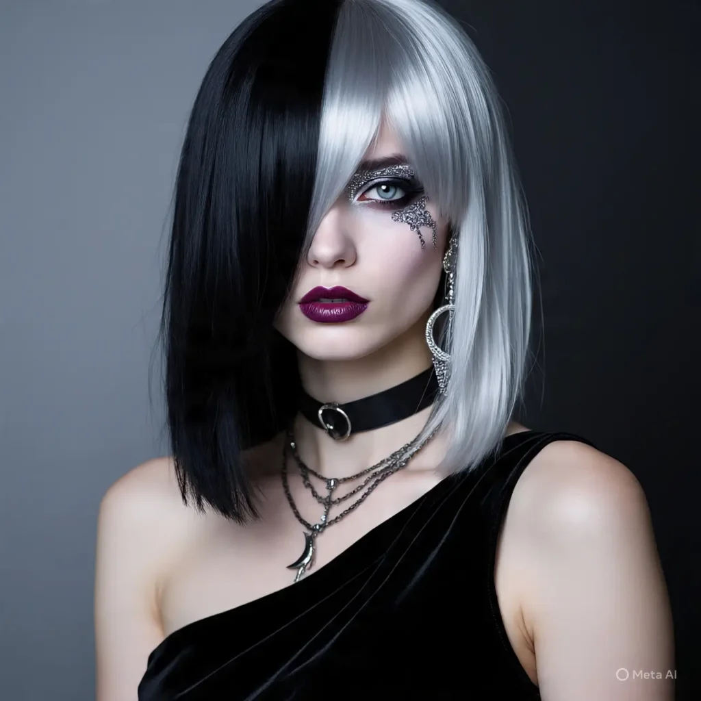 Silver and Black Two-Tone Glam