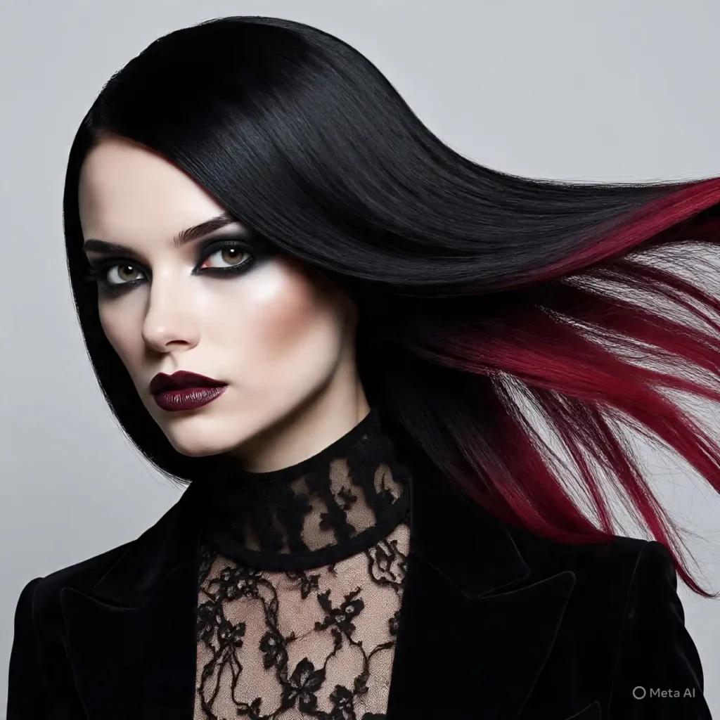 Sleek Black with Hidden Red Underdye