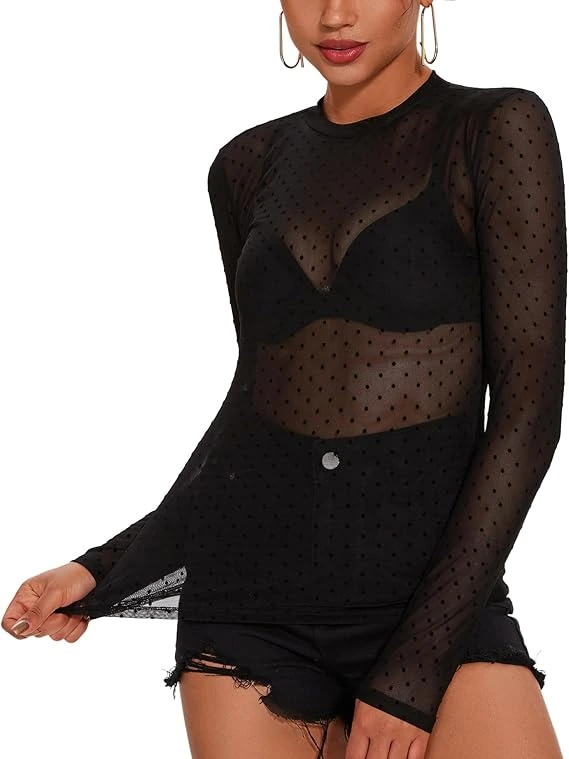 Lace or Sheer Mesh Top