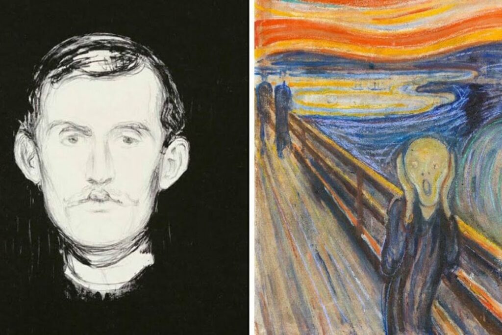 Self-Portrait with a Skull (1900s) – Edvard Munch