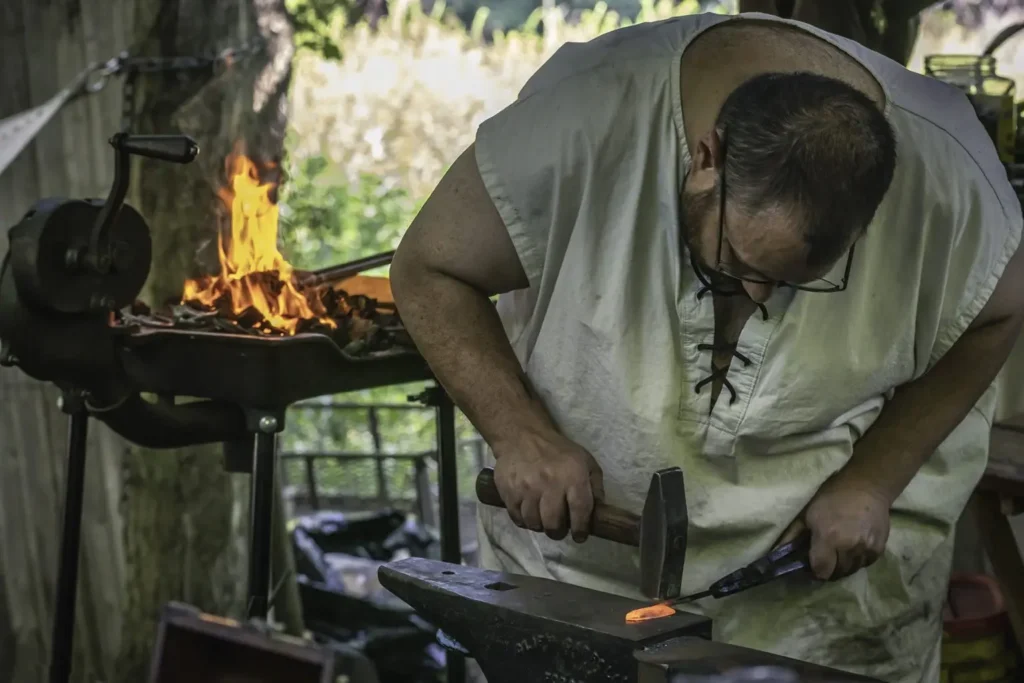 Blacksmith demonstrations at the Boar's Head Forge
