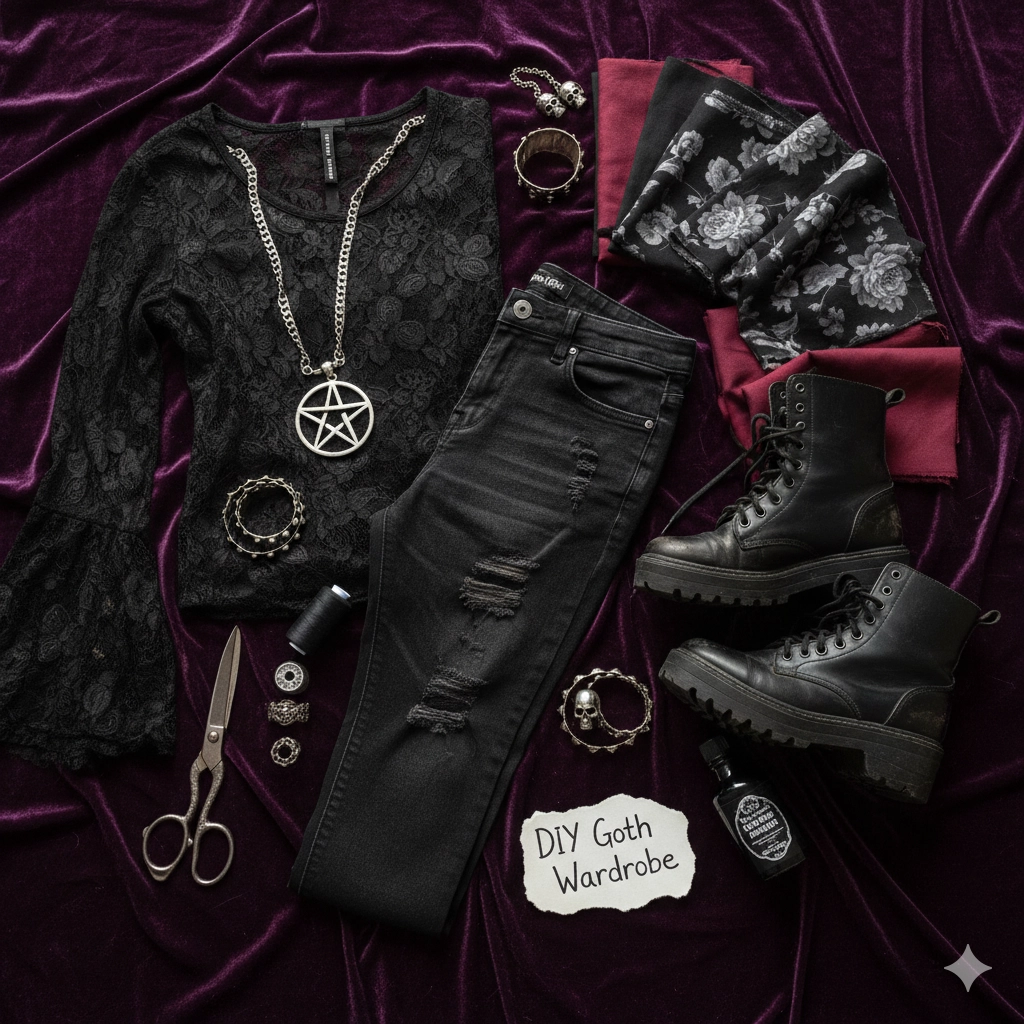 black jeans, fitted shirts, and sturdy boots