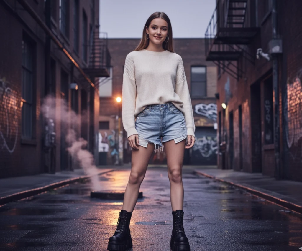 Gothic Chunky Platform Combat Boots with Lug Soles