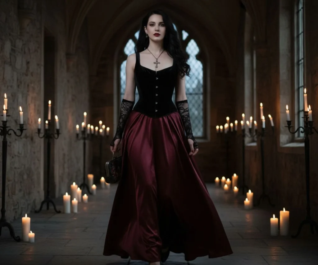 Velvet Corset + Maxi Skirt Elegance