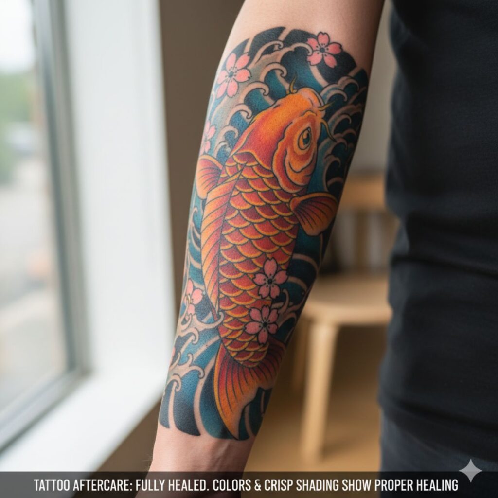 fully healed shaded and colored tattoo