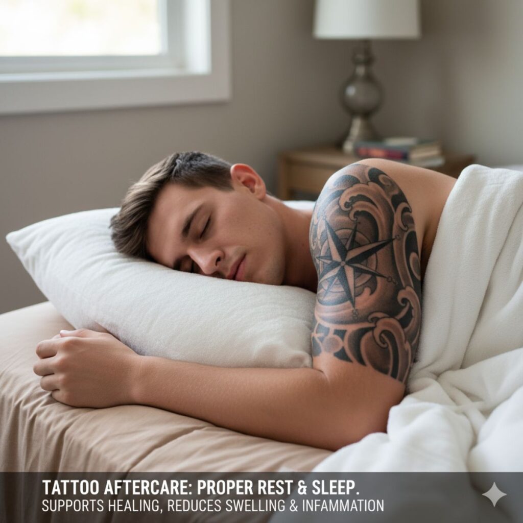 tattoo healing support through proper sleep