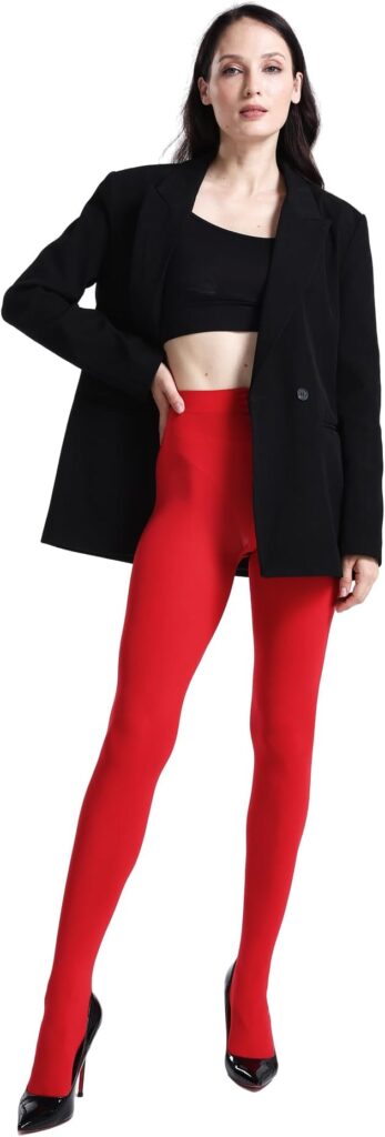 MATHACINO Women's 80D Opaque High Waist Pantyhose