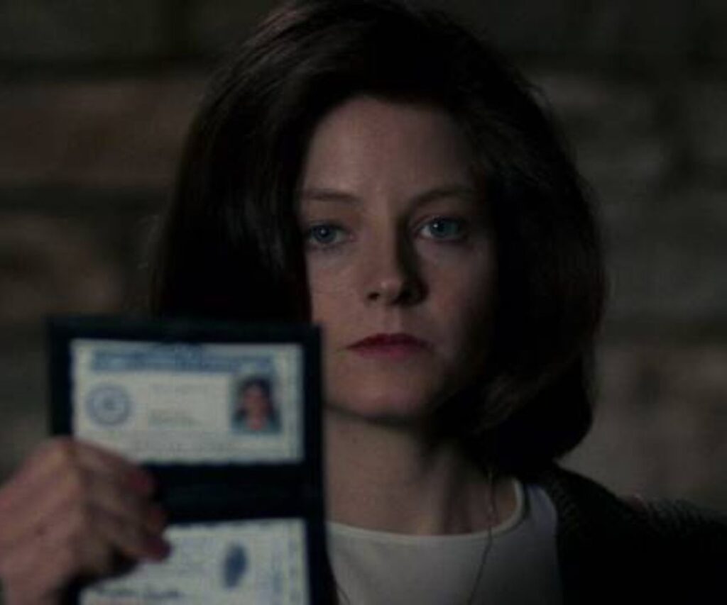 FBI trainee Clarice Starling in The Silence of the Lambs